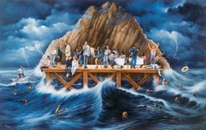 "Who Cares?", an illustration of General William Booth's vision depicting the Church's apparent lack of concern over the fate of lost souls. (William Booth was the founder of the Salvation Army). This oil painting was commissioned in 1993 by   Last Days Ministries (founded by Keith Green). Read William Booth's   "Who Cares?" article. Order a 25" X 17" poster of this painting through LDM's website.