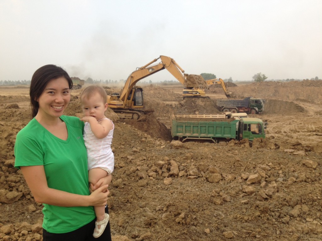 Caroline and Lyla at our dig site for the future campus